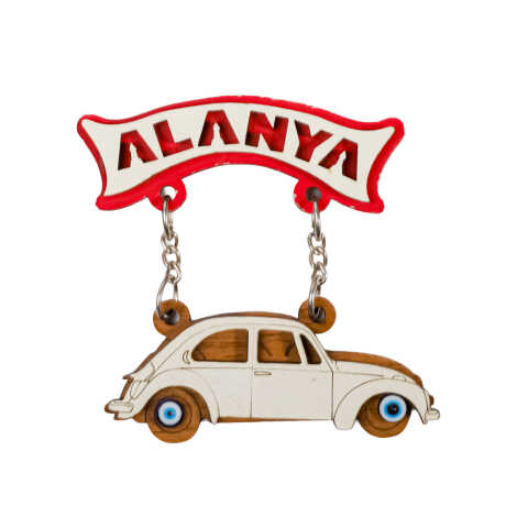 Toptan Alanya Temalı Myros Zincirli Ahşap Magnet - 5