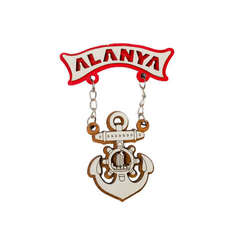 Toptan Alanya Temalı Myros Zincirli Ahşap Magnet - 10