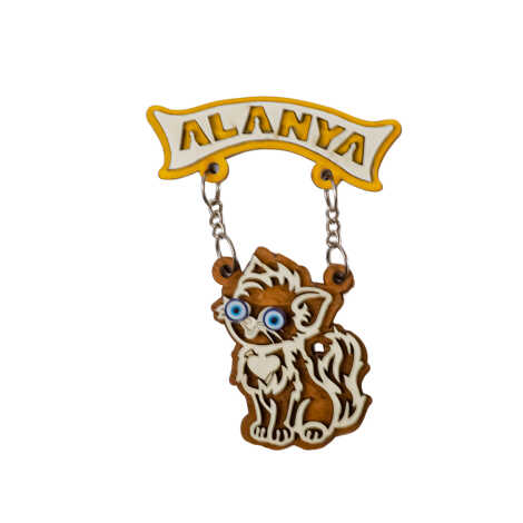 Toptan Alanya Temalı Myros Zincirli Ahşap Magnet - 9