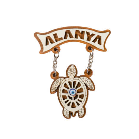 Toptan Alanya Temalı Myros Zincirli Ahşap Magnet - 13
