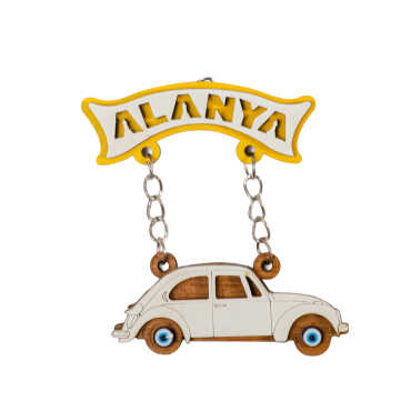 Toptan Alanya Temalı Myros Zincirli Ahşap Magnet - 12