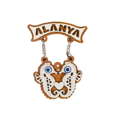 Toptan Alanya Temalı Myros Zincirli Ahşap Magnet - 15