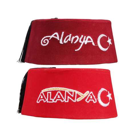 Toptan Alanya Temalı Nakışlı Fes - 3