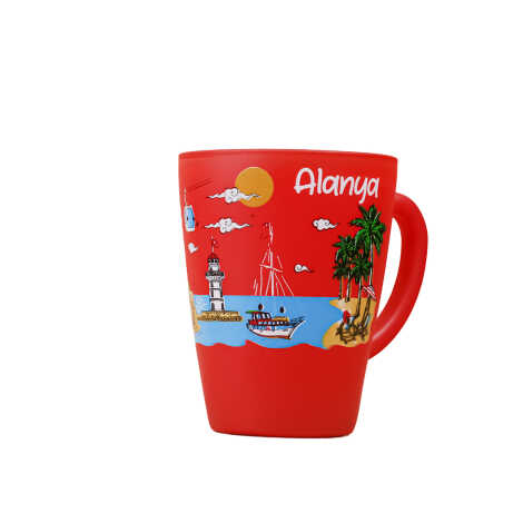 Alanya Temalı Oval Cam Kupa 27 Cl - 9