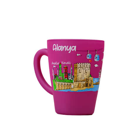 Alanya Temalı Oval Cam Kupa 27 Cl - 5