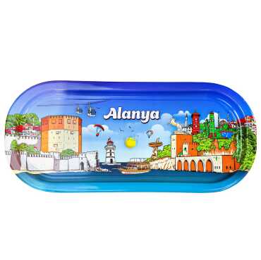 Alanya Temalı Oval Tepsi (35X16 Cm) - Myros