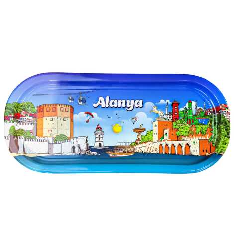 Alanya Temalı Oval Tepsi (35X16 Cm) - 1