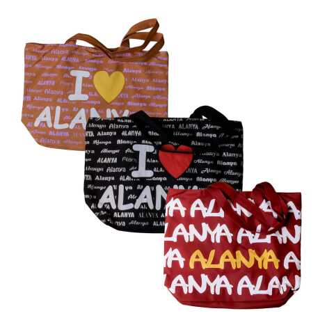 Alanya Temalı Plaj Çantası Kalpli - 2