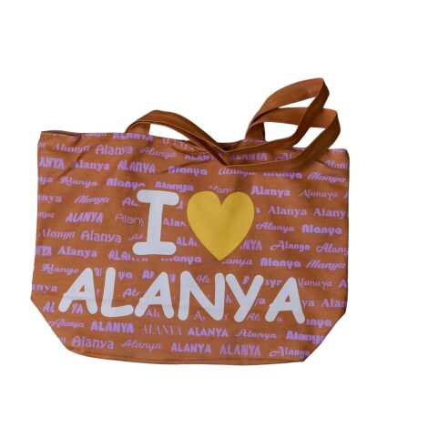 Alanya Temalı Plaj Çantası Kalpli - 5