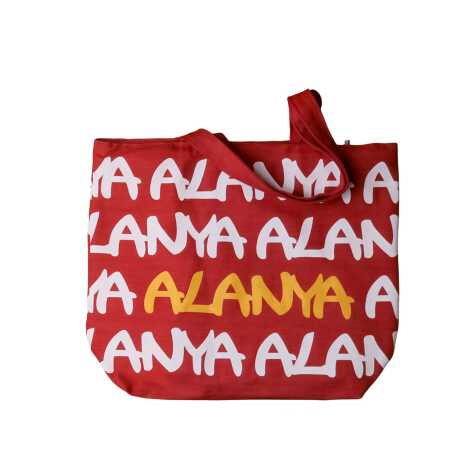 Alanya Temalı Plaj Çantası Kalpli - 7