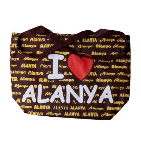 Alanya Temalı Plaj Çantası Kalpli - 8