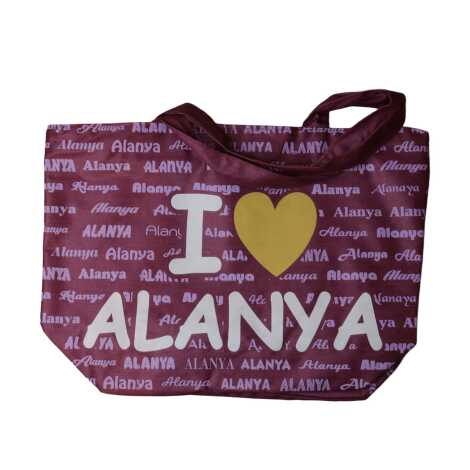 Alanya Temalı Plaj Çantası Kalpli - 10