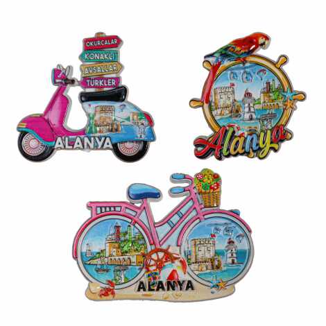 Toptan Alanya Temalı Polyester Magnet - 3