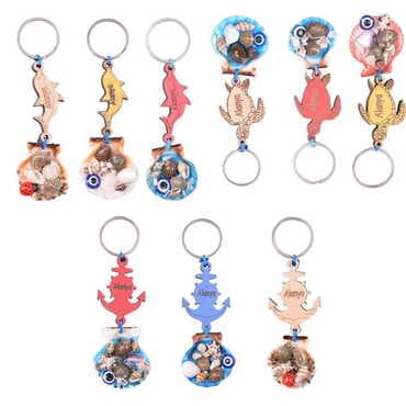 Alanya Themed Sea Shell Shaking Keychain - 2