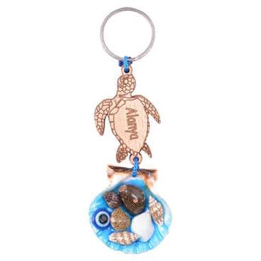 Alanya Themed Sea Shell Shaking Keychain - 3