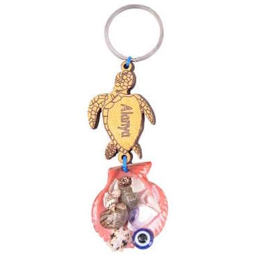 Alanya Themed Sea Shell Shaking Keychain - 4