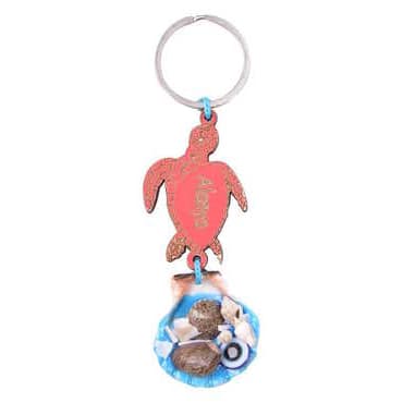 Alanya Themed Sea Shell Shaking Keychain - 5