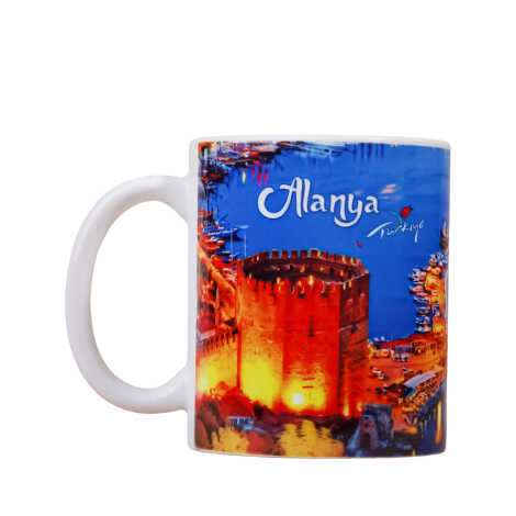 Toptan Alanya Temalı Seramik Özel Baskılı Kupa 80x95 mm - 1