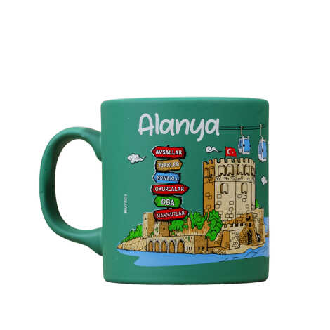Toptan Alanya Temalı Seramik Renkli Baskılı Kupa 82x90 mm - 4