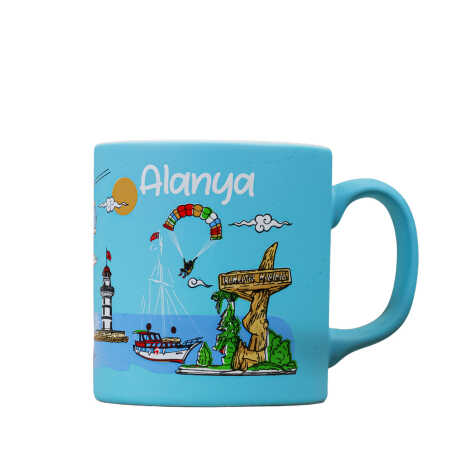 Toptan Alanya Temalı Seramik Renkli Baskılı Kupa 82x90 mm - 2