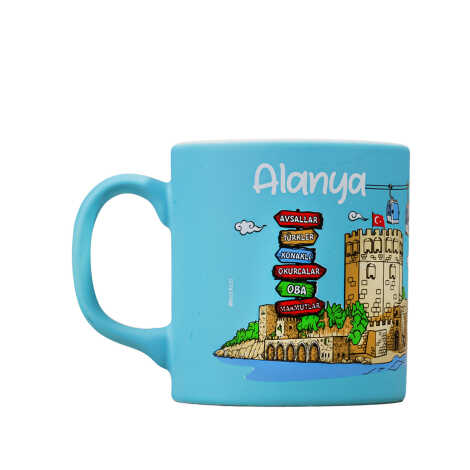 Toptan Alanya Temalı Seramik Renkli Baskılı Kupa 82x90 mm - 5
