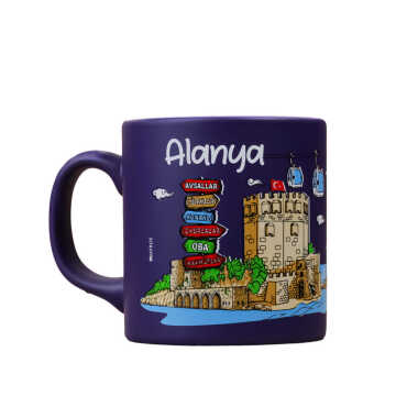 Toptan Alanya Temalı Seramik Renkli Baskılı Kupa 82x90 mm - 5
