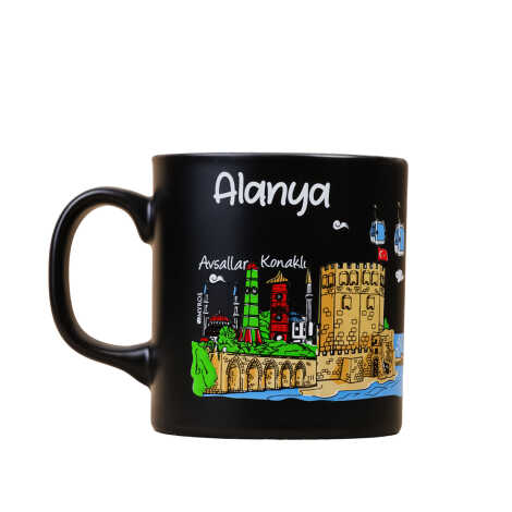 Toptan Alanya Temalı Seramik Renkli Baskılı Kupa Model B 82x90 mm - 6