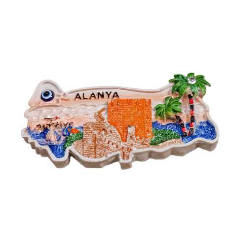 Toptan Alanya Temalı Taşli Ve Sedefli̇ Polyester Magnet - 2