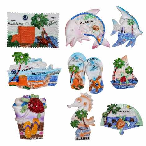 Toptan Alanya Temalı Taşli Ve Sedefli̇ Polyester Magnet - 3