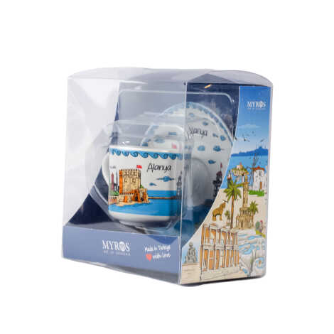 Alanya Temalı Tekli Porselen Kahve Fincanı - 8