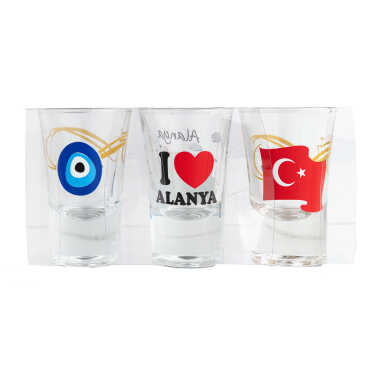 Alanya Temalı Üçlü Shot Bardak - 2