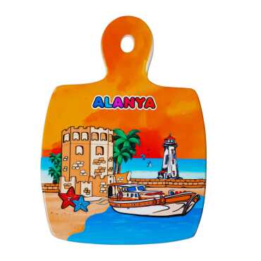 Alanya Themed UV Printed Square Hanging Trivet