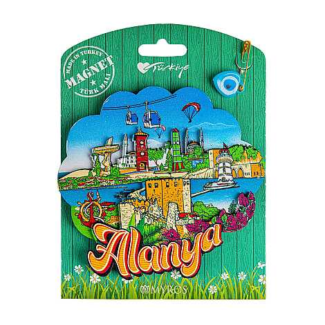 Alanya Temalı Uv Baskılı Kartonetli Ahşap Magnet - 6