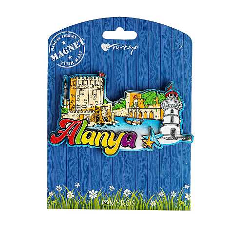 Alanya Temalı Uv Baskılı Kartonetli Ahşap Magnet - 7