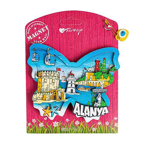 Alanya Temalı Uv Baskılı Kartonetli Ahşap Magnet - 13