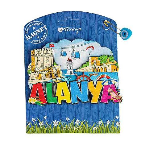 Alanya Temalı Uv Baskılı Kartonetli Ahşap Magnet - 15