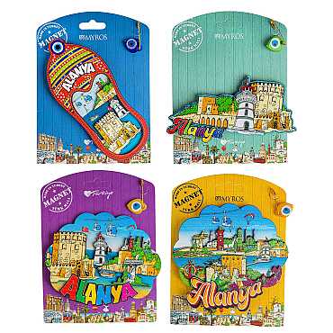 Alanya Temalı Uv Baskılı Kartonetli Ahşap Magnet - 3