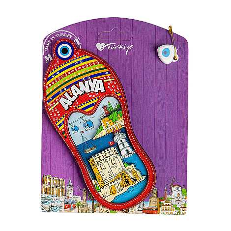 Alanya Temalı Uv Baskılı Kartonetli Ahşap Magnet - 16
