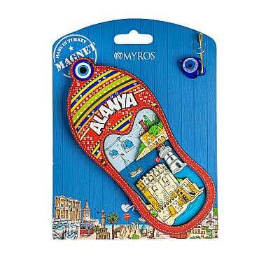 Alanya Themed UV Printed Carded Wooden Refrigerator Magnet