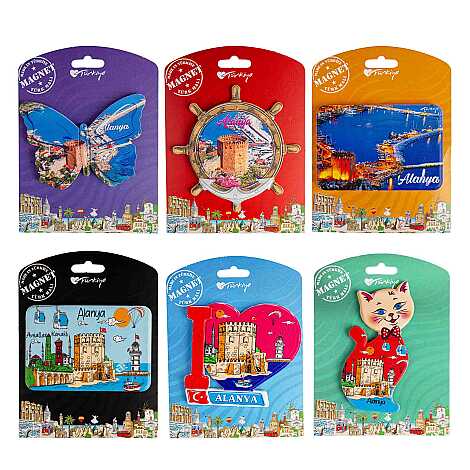 Alanya Temalı Uv Baskılı Kartonetli Plastik Magnet - 3