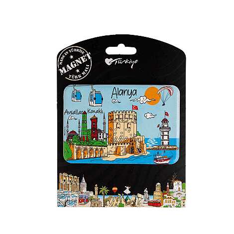 Alanya Temalı Uv Baskılı Kartonetli Plastik Magnet - 8