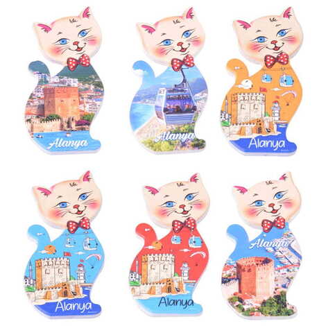 Toptan Alanya Temalı Myros Uv Kedi̇ Şeki̇lli̇ Magnet 43*87 Mm - 3
