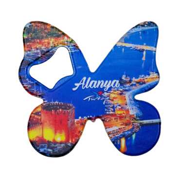 Alanya Temalı UV Baskılı Kelebek Açacak - Myros