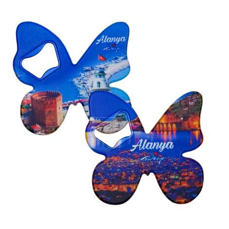Alanya Temalı UV Baskılı Kelebek Açacak - 2