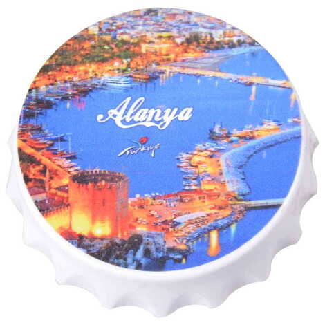 Toptan Alanya Temalı Uv Baskılı Küçük Kapak Açacak Magnet 58x15 mm - 4