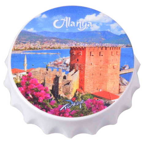 Toptan Alanya Temalı Uv Baskılı Küçük Kapak Açacak Magnet 58x15 mm - 7