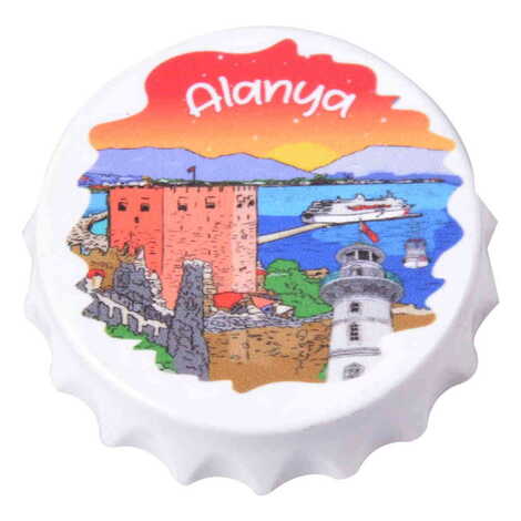 Toptan Alanya Temalı Uv Baskılı Küçük Kapak Açacak Magnet 58x15 mm - 8