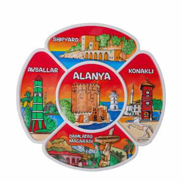Alanya Temalı Uv Baskılı Polyester Tabak 15 Cm - Myros