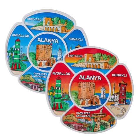 Alanya Temalı Uv Baskılı Polyester Tabak 15 Cm - 2