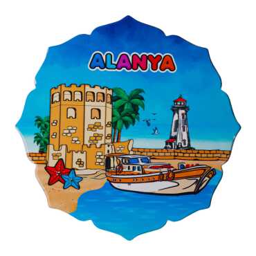 Alanya Themed UV Printed Star Shaped Traditional Trivet
